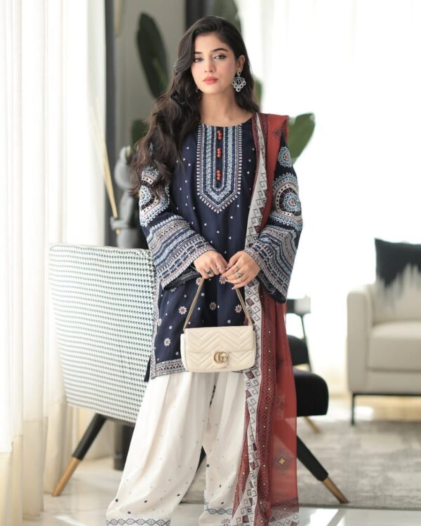 PREMIUM AIR-JET DHANAK(BRAND NAME JAZMIN)3PC EMB SUITS